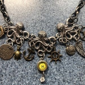 Showstopper Edgy Octopus Nautical Pewter Steampunk Necklace
